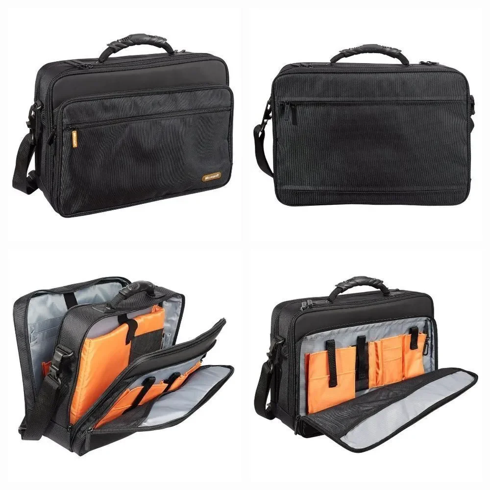 💜Microsoft Black & Gray Laptop Portfolio w/Zipper Closure